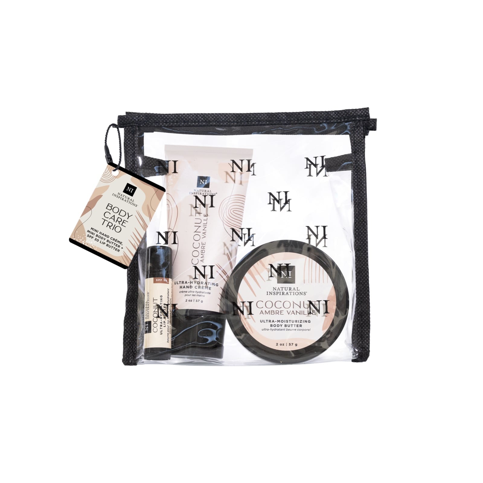 Coconut Ambre Vanille Body Care Travel Trio — front